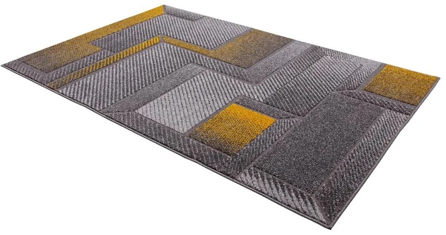 Tappeto giallo ocra e grigio 80x160 cm Meteo - FD