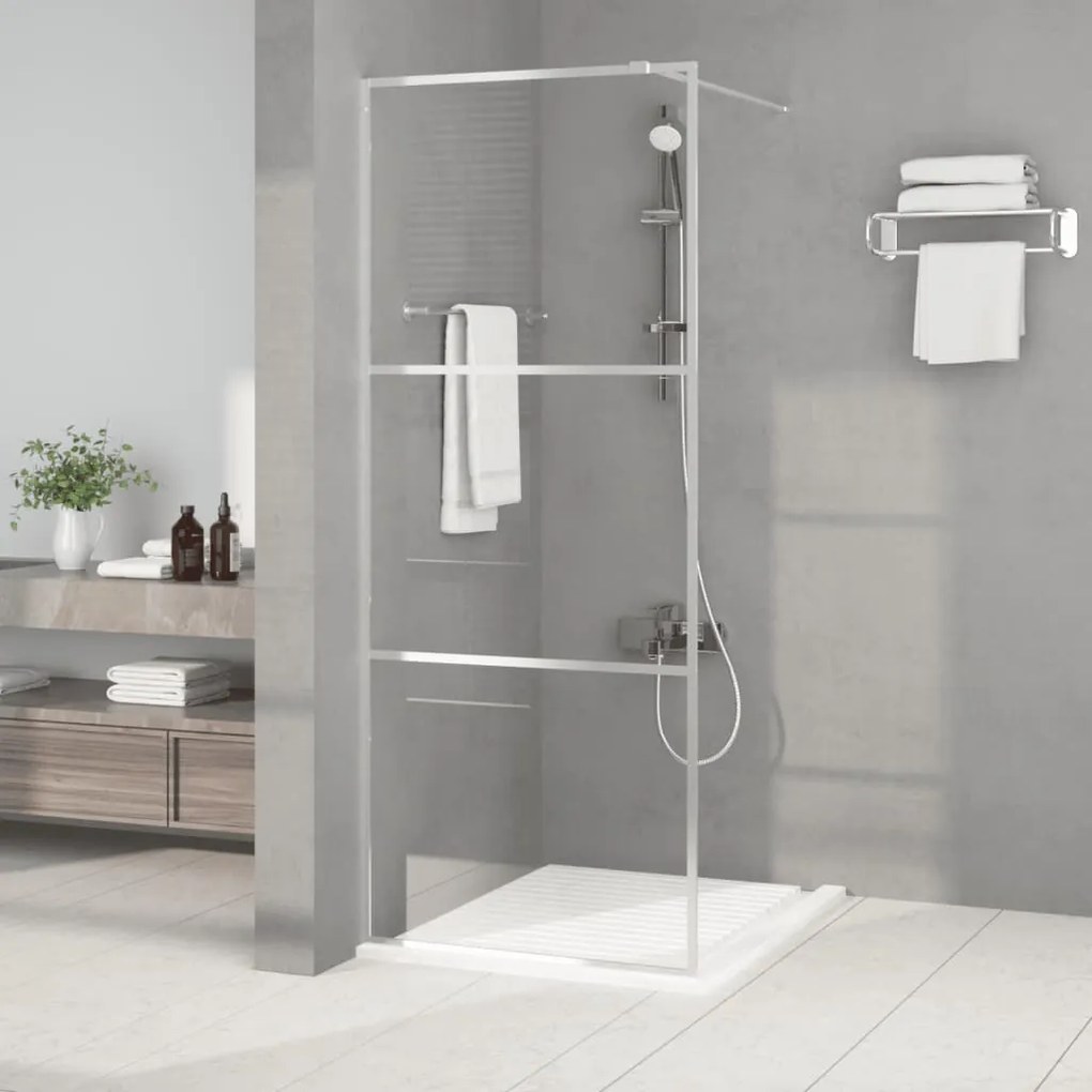 Parete Doccia Walk İn Argento 80x195 Cm Vetro Trasparente Esg /