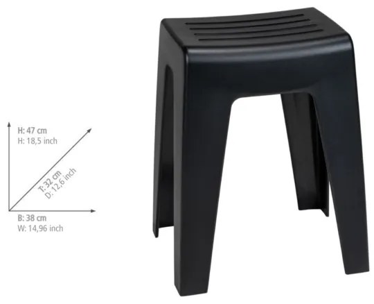 WENKO 25156100 - Sgabello KUMBA 38x47 cm nero