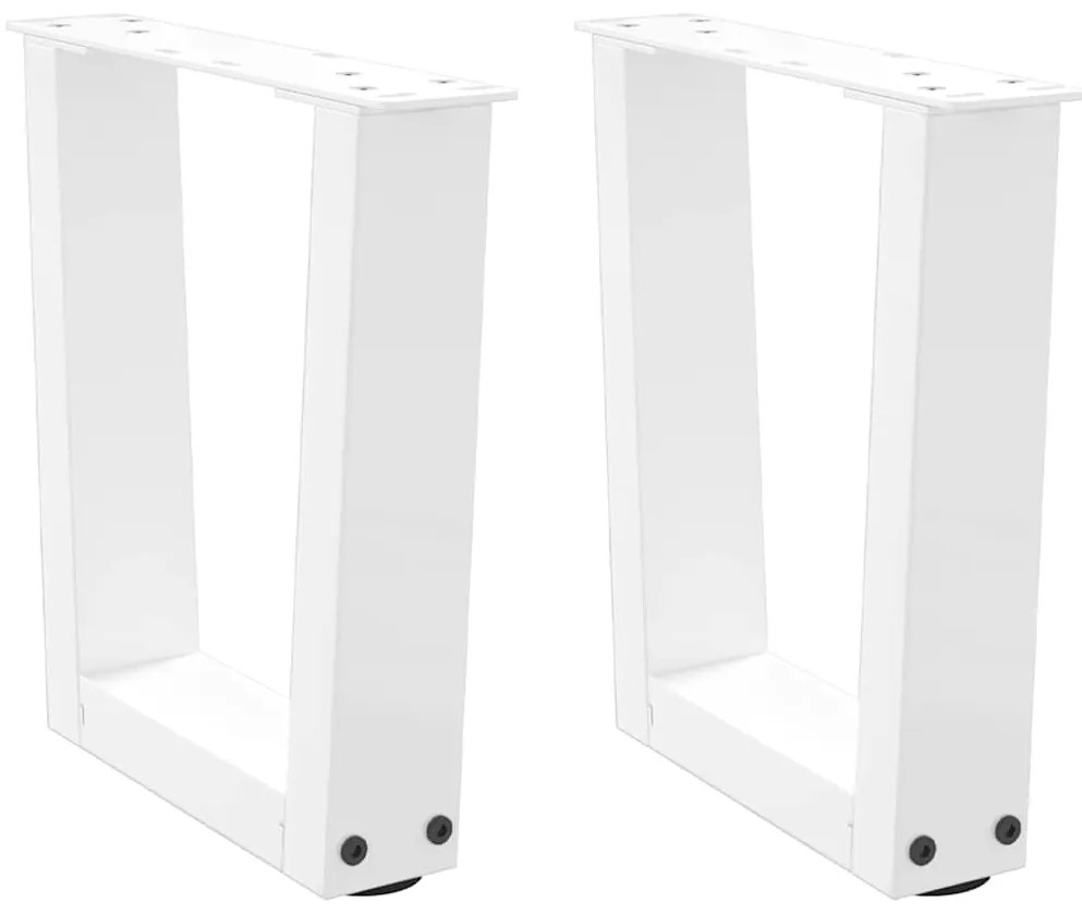 Gambe Per Tavolo Pranzo A V 2 Pz Bianco 30x(30-31,3)cm Acciaio /