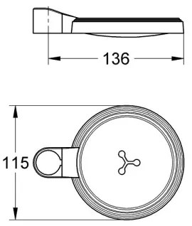 GROHE 27206000 - Porta sapone RELEXA per barra doccia Ø 22 o 25 mm, trasparente
