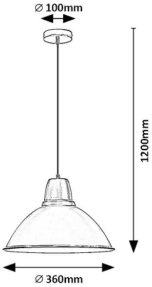 Rabalux 72014 - Lampadario a cavo WILBOUR 1xE27/60W/230V bianco