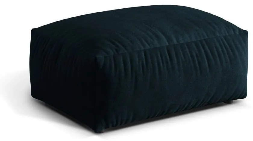 Poggiapiedi componibile blu scuro con rivestimento in velluto Martina – Micadoni