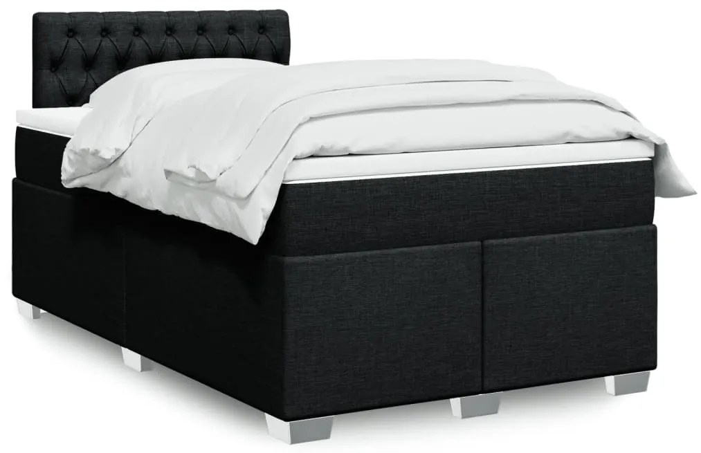 Giroletto A Molle Con Materasso Nero 120x200 Cm İn Tessuto /