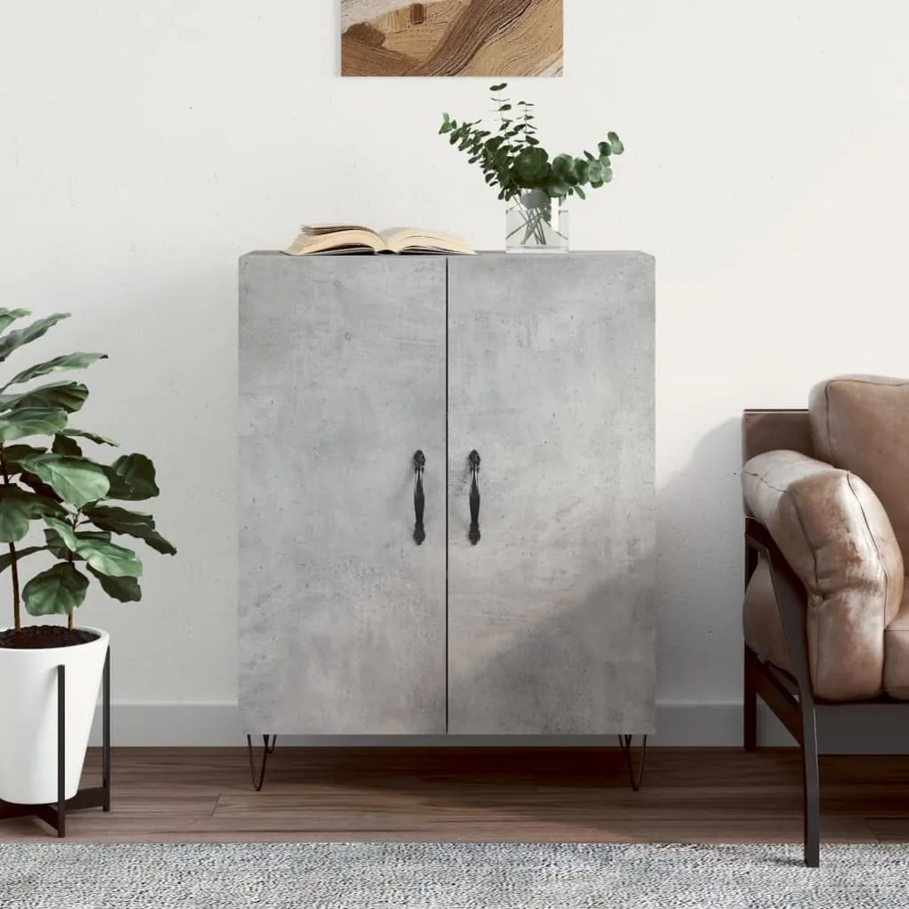 Credenza grigio cemento 69,5x34x90 cm in legno multistrato