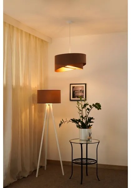 Brilagi - Lampadario LED a sospensione con filo LYRA 1xE27/15W/230V marrone/oro