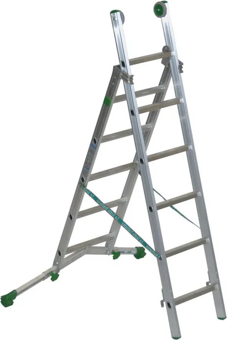Scala a sfilo FACAL Super Prima in alluminio 2 rampe da 6 gradini portata massima 150 kg EN 131 per lavori fino a 3.5 m