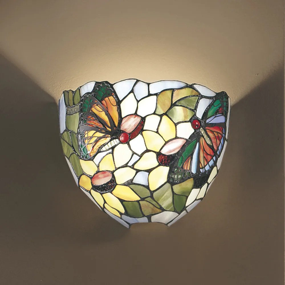 Applique Tiffany Vetro Multicolor Fantasia 1 Luce E27