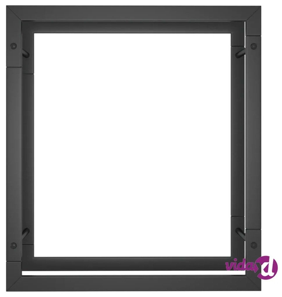 vidaXL Portalegna Nero Opaco 50x28x56 cm in Acciaio