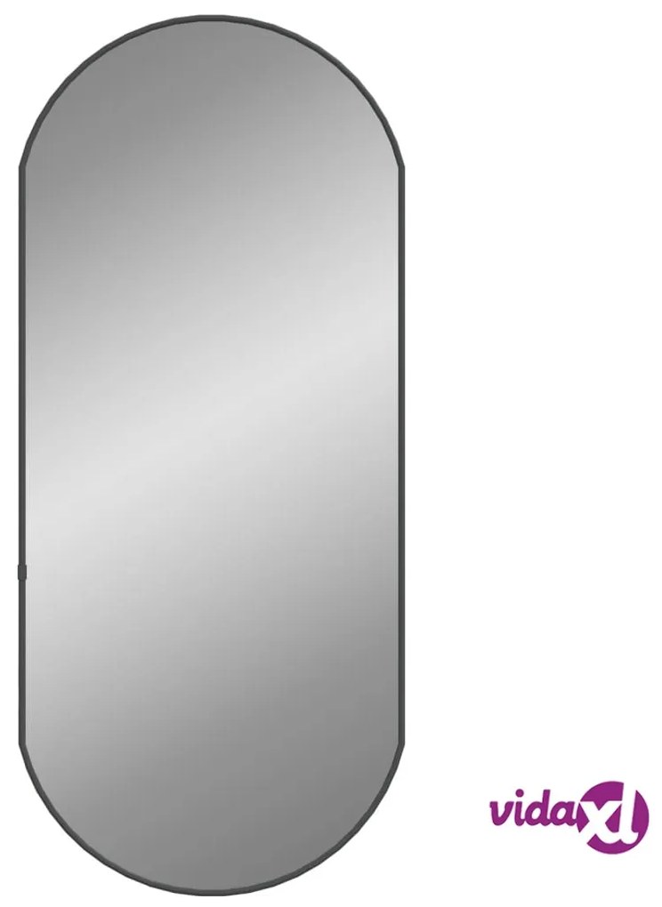 vidaXL Specchio da Parete Nero 80x35 cm Ovale