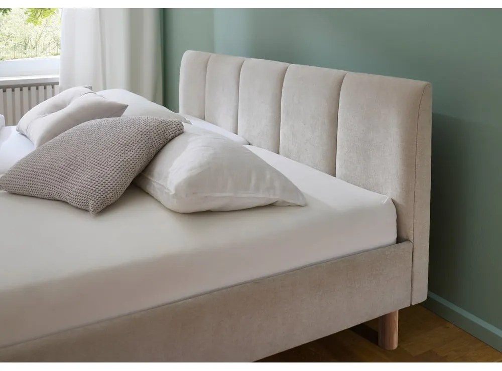 Letto matrimoniale imbottito beige rete non inclusa 180x200 cm Joker – Meise Möbel