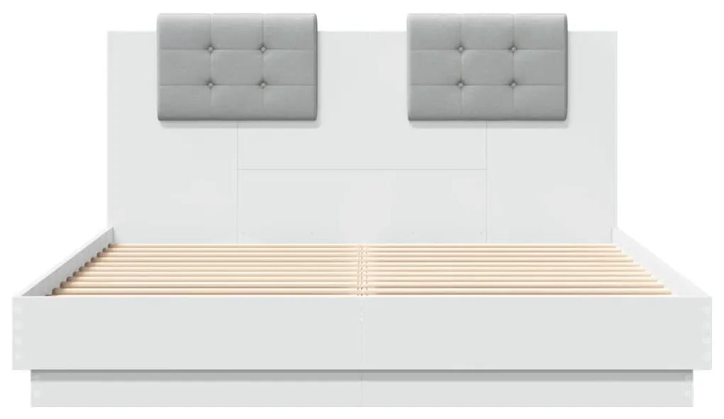 Giroletto con Testiera Bianco 140x200 cm in Legno Multistrato