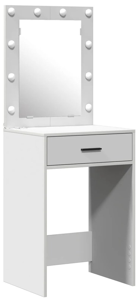 Set di toletta 3 pezzi con led in legno ingegnerizzato bianco