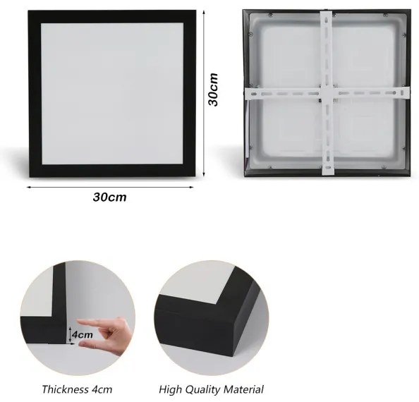 Brilagi - Lampada LED da bagno FRAME LED/24W/230V 3000/4000/6000K IP44 nero