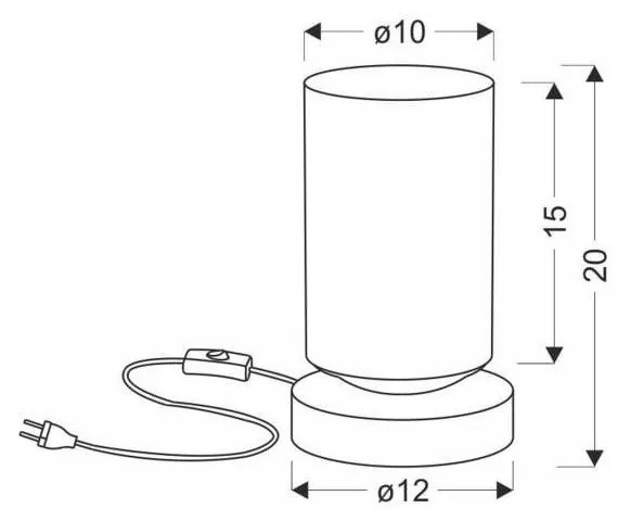 Lampada da tavolo nera con paralume in vetro (altezza 20 cm) Aspra - Candellux Lighting