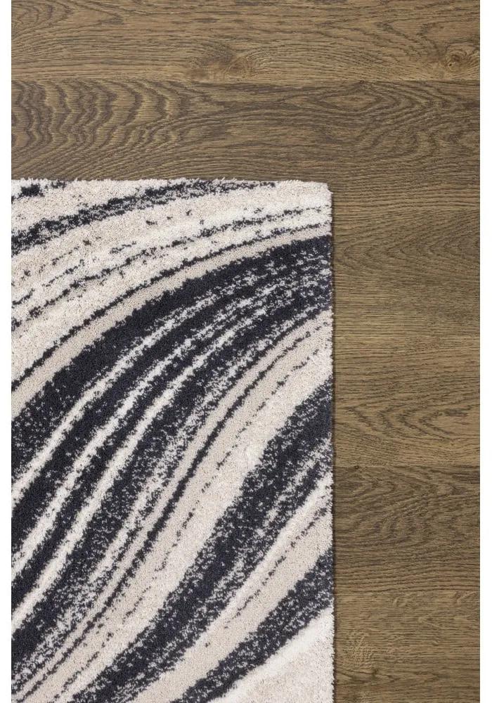 Tappeto in lana grigio crema 133x180 cm Zebre - Agnella