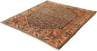 Antik Stilizzato Blu Scuro Rosso Ruggine 165x180 Cm