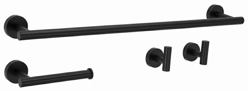 Set accessori da bagno Ari Black 4 pezzi