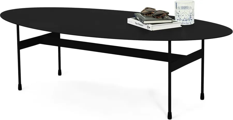 Tavolino da salotto nero in metallo 39x120 cm Mira – Spinder Design