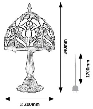 Brilagi - Lampada da tavolo in stile Tiffany LORAS 1xE14/40W/230V