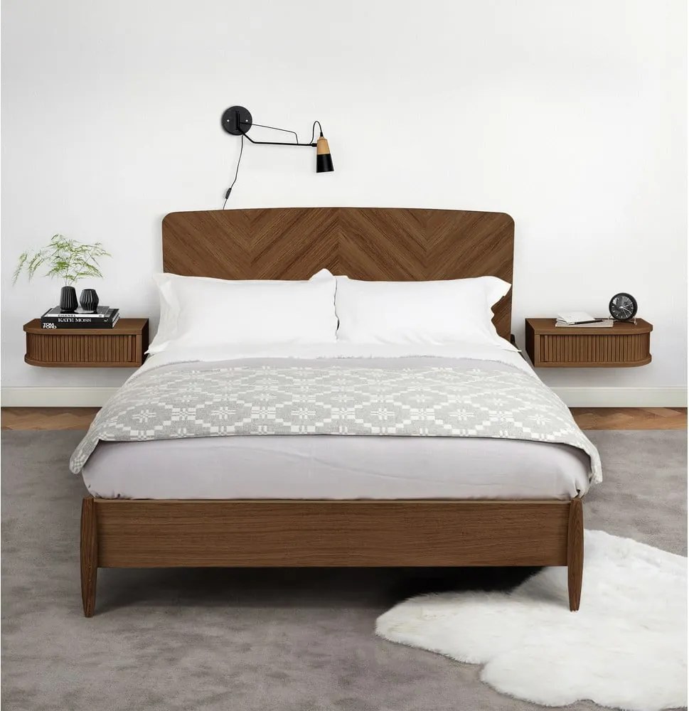 Comodino marrone con effetto noce Farsta – Woodman