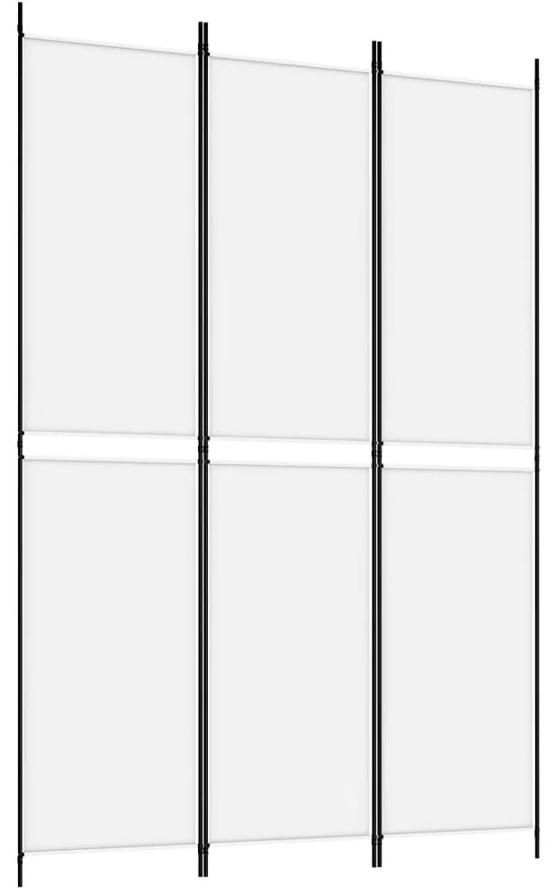 Divisorio a 3 pannelli bianco 150x220 cm in tessuto
