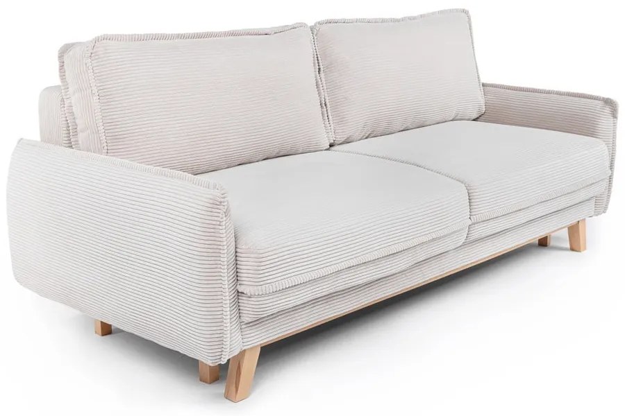 Divano letto in velluto a coste beige 218 cm Tori - Bonami Selection