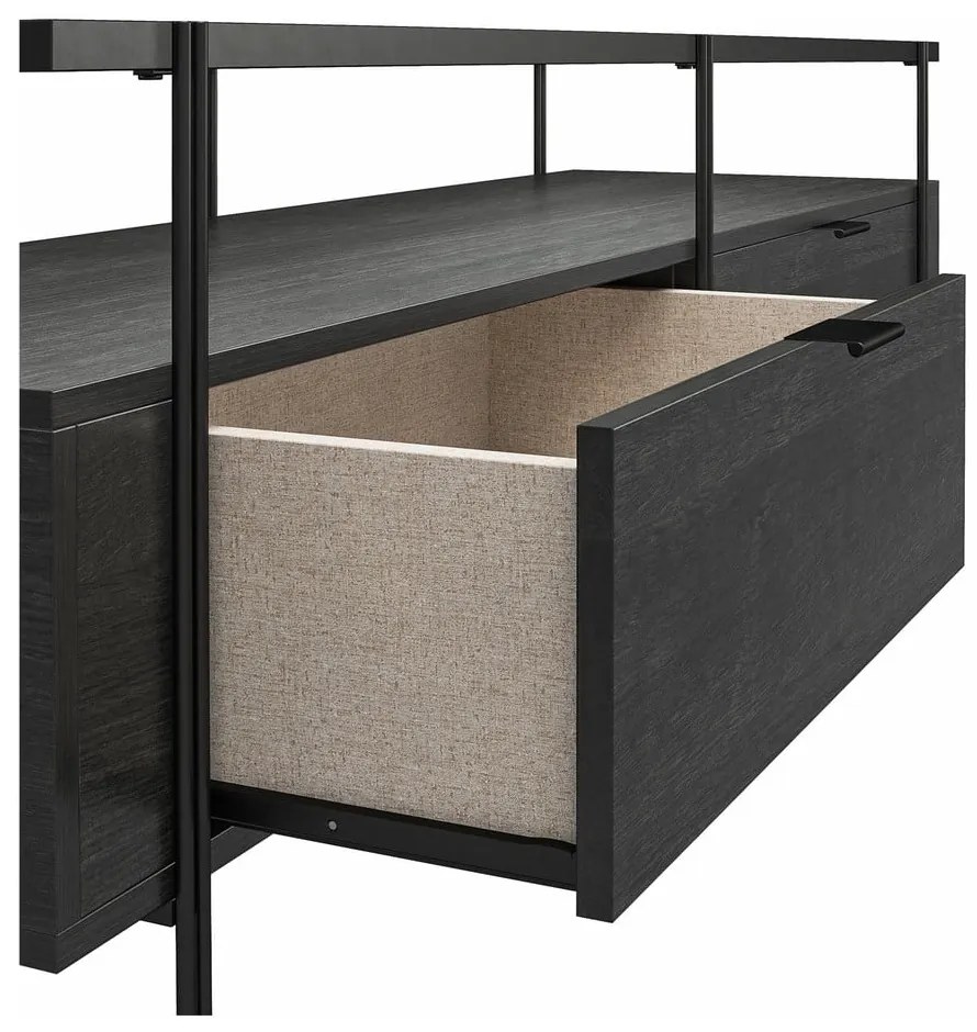 Tavolo TV nero in rovere 140x50 cm Wainwright - Støraa