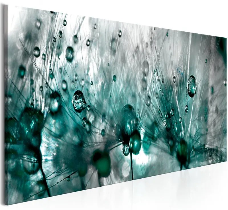 Quadro  Sprinkled Dandelions  Colore Turchese, Dimensioni e Misure 120x40