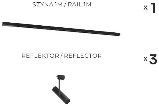 Zuma Line 3556 - Faretto per sistema a binario LISA 3xGU10/35W/230V nero