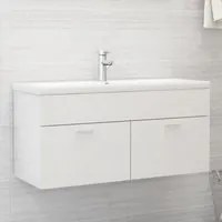 Mobile Bagno con Lavabo Integrato Bianco Lucido in Truciolato 3070853