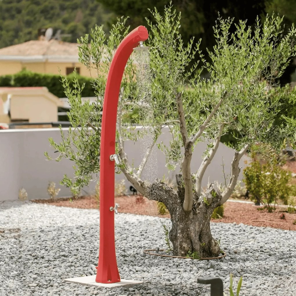 Doccia Solare Per Esterno 26 Lt Con Soffione Miscelatore e Lavapiedi Arkema "New Happy H220"