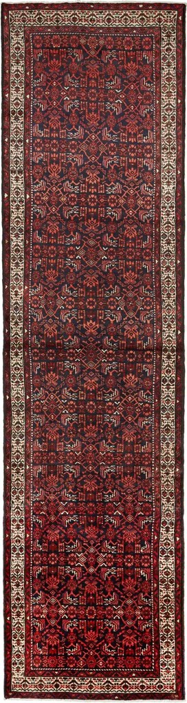 Hamedan Tappeto 110x430 Blu (Iran) Annodato A Mano