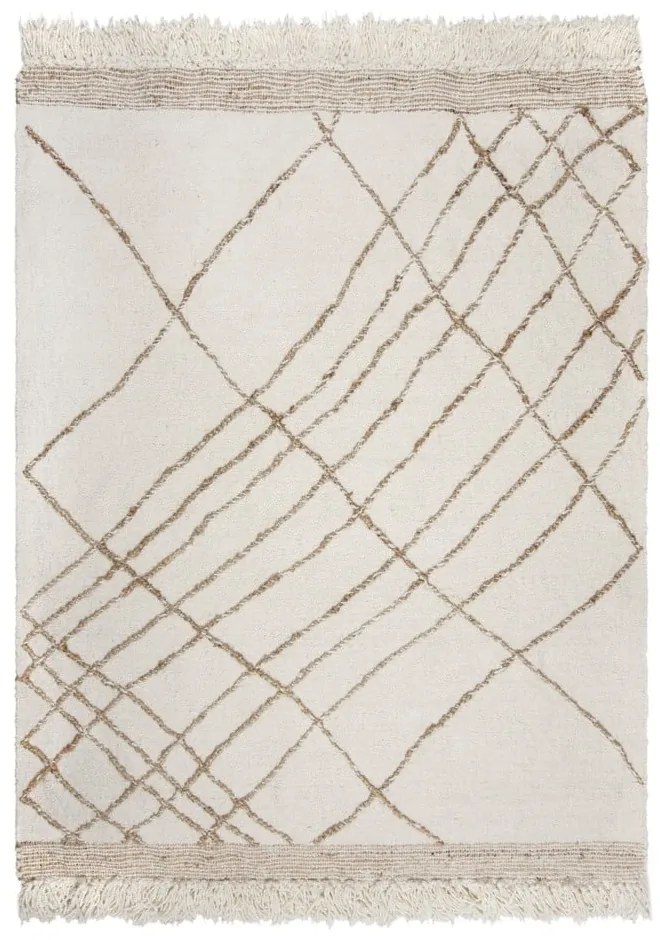 Tappeto color crema in misto lana tessuto a mano 200x300 cm Astera Linear – Flair Rugs