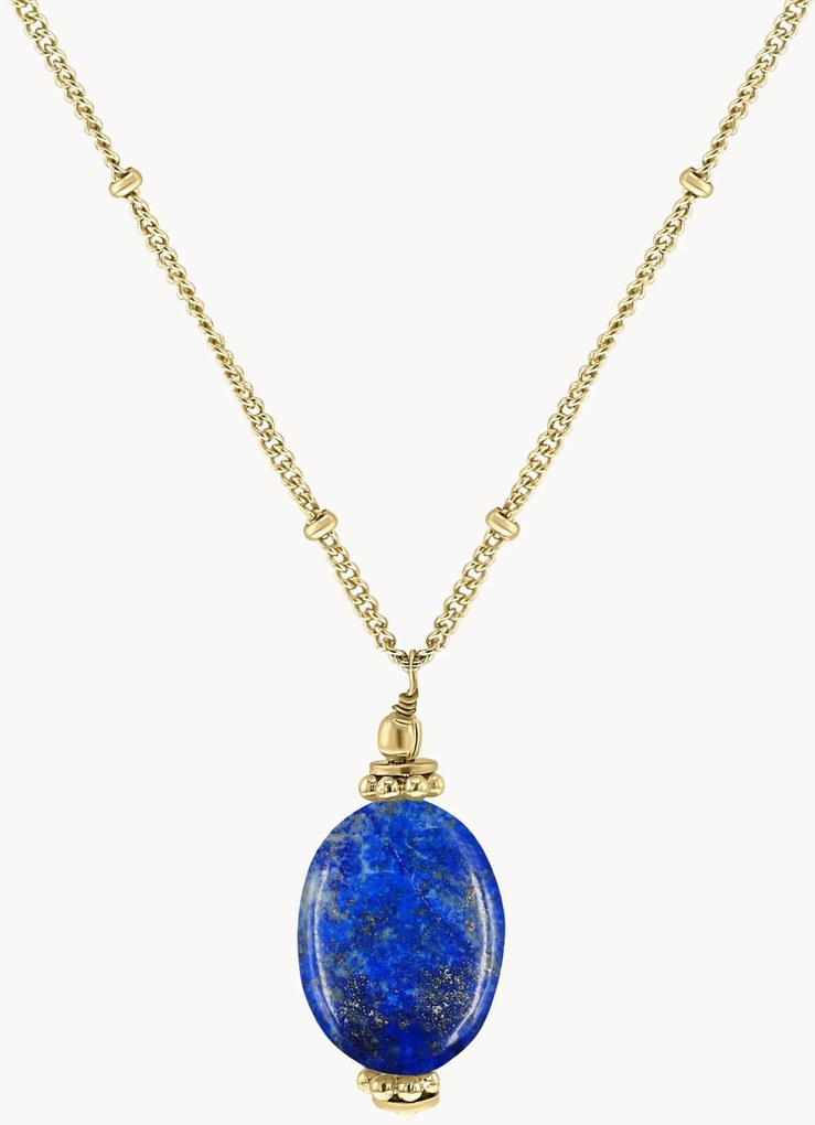 Collana placcata in oro con ciondolo in lapislazzuli Neo