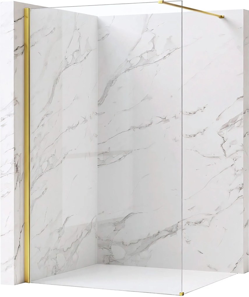 Parete doccia Rea Flexi Transparent / Gold 130