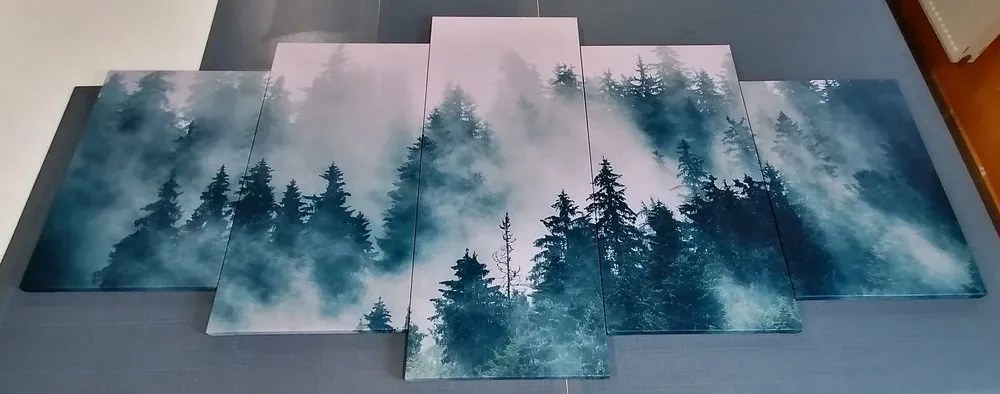 Quadri 5 pezzi – Montagne nella nebbia