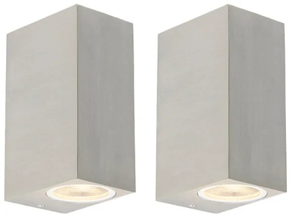 Set di 2 Applique Moderne in Alluminio 2 luci IP44 - Baleno