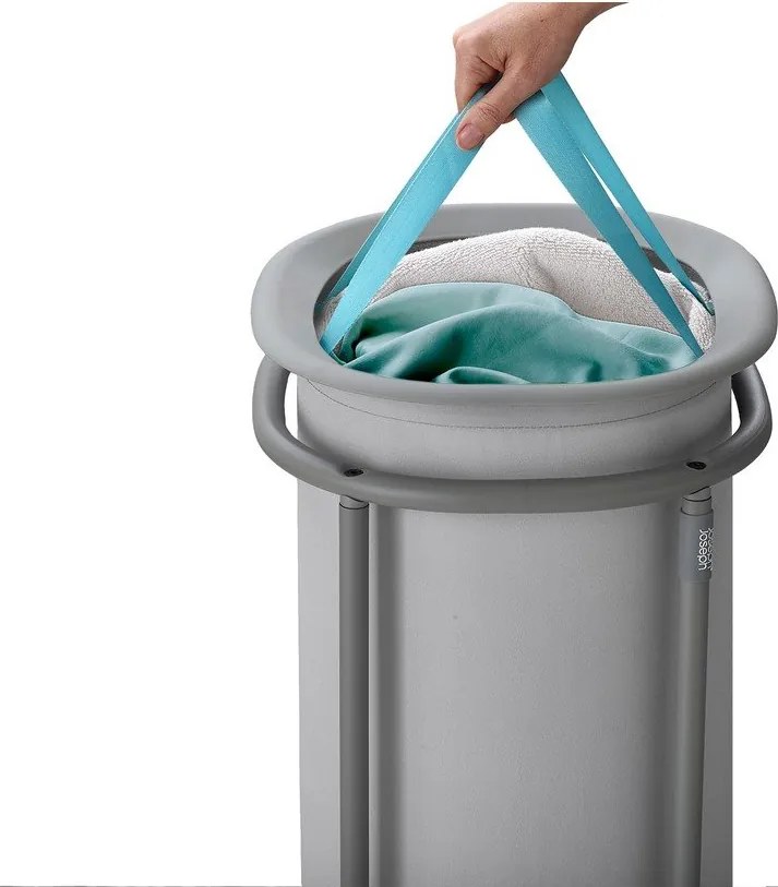 Cesta per il bucato grigio chiaro in tessuto 50 l Duo – Joseph Joseph