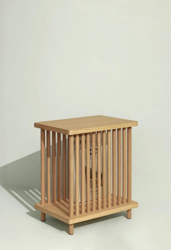 Tavolino con contenitore in rovere naturale 27x37 cm Acorn - Hübsch