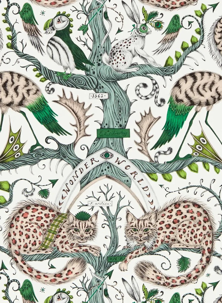 Clarke & Clarke Carta da parati Wonder World - Emerald