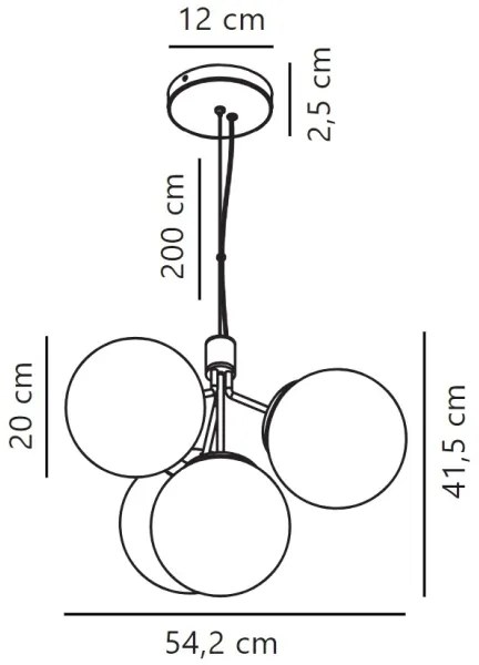 Nordlux - Lampadario a sospensione con filo IVONA 4xE27/28W/230V oro