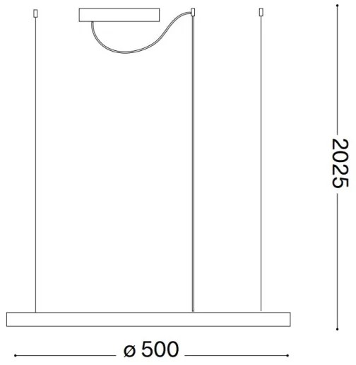 Ideal Lux - Lampada a sospensione LED su cavo ORACLE SLIM LED/29W/230V 4000K diam. 50 cm bianco