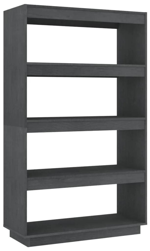 Libreria/divisorio grigio 80x35x135 cm legno massello di pino