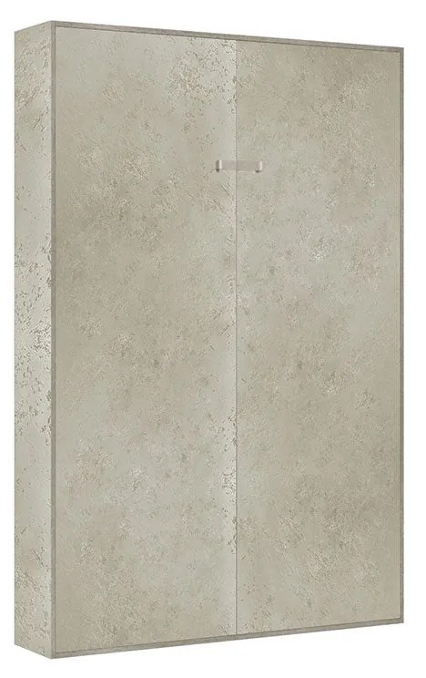 Letto matrimoniale francese a scomparsa 140 verticale Kentaro con colonna e pensili, Cashmere / Classic