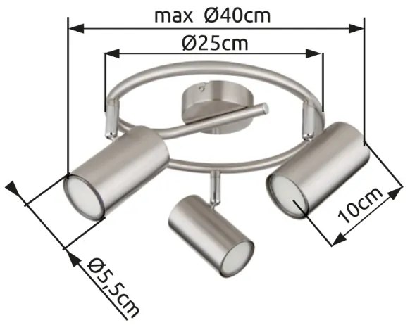 Globo 57914-3N - Faretto ALLVI 3xGU10/25W/230V cromo
