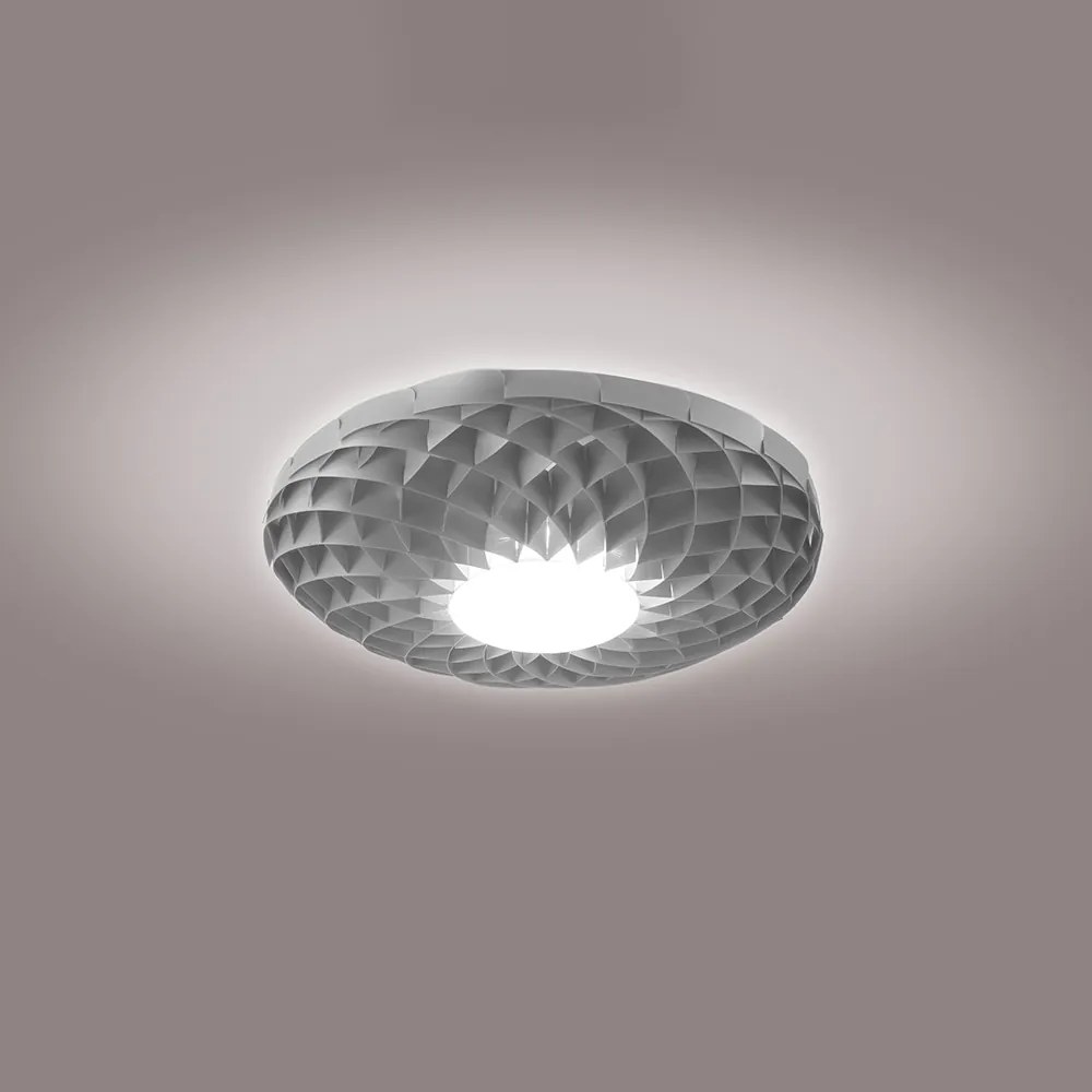 Plafoniera Dalia Led 3000K Attacco Gx53 Polilux Silver D100 Made In Italy