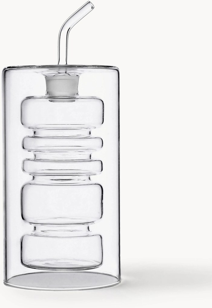 Distributore aceto e olio in vetro borosilicato fatto a mano Rings alt. 19 cm