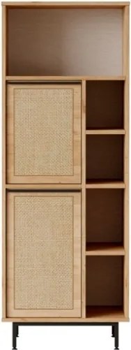 Colonna Da Bagno Multiuso Con Vani A Giorno Ed Ante 60x36x160 Ocean Rafia