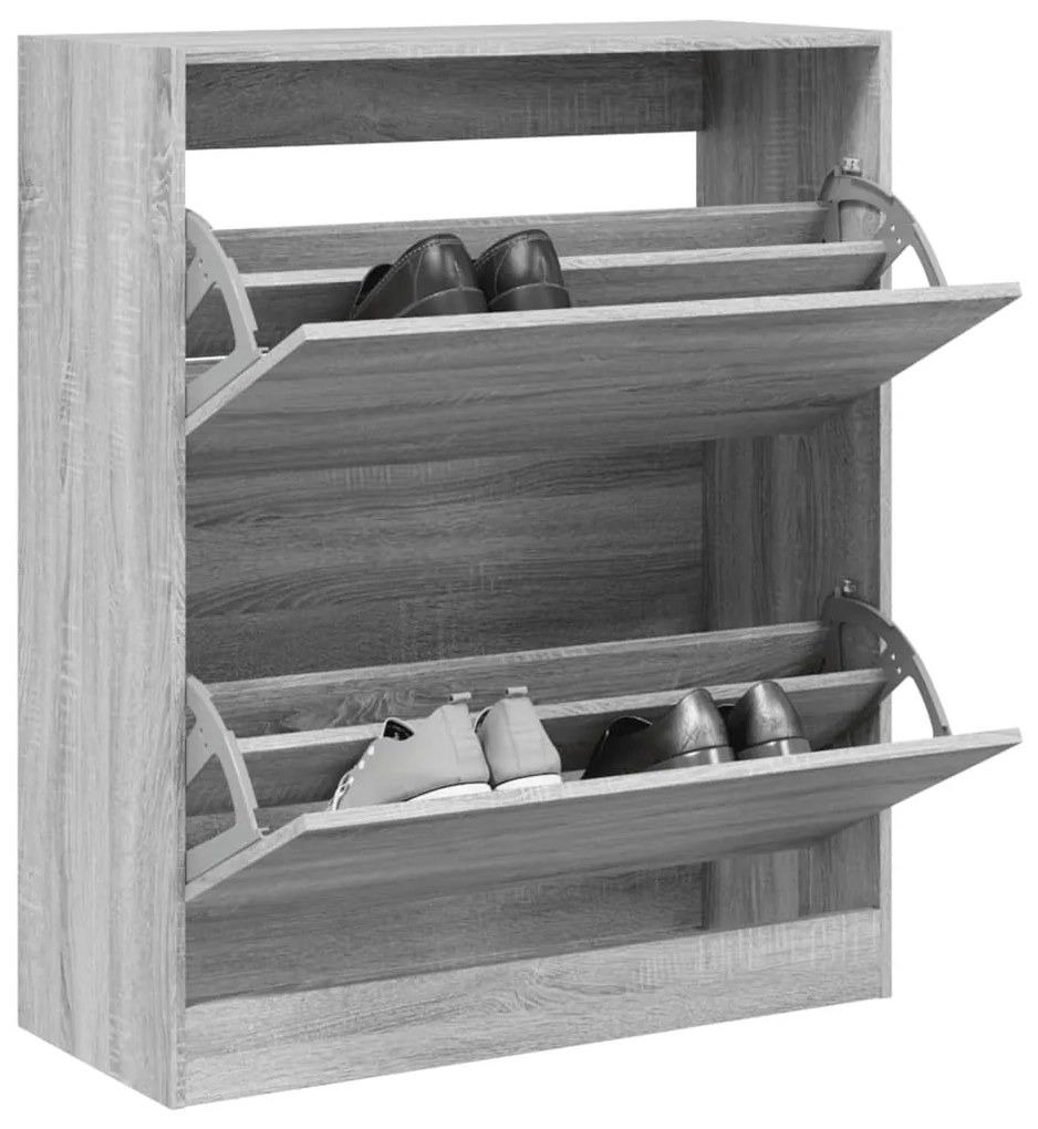Scarpiera Grigio Sonoma 80x34x96,5 Cm İn Legno Multistrato /